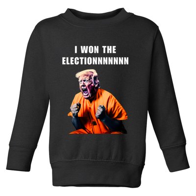 I Won The Election Funny Trump Prisoner Halloween Costume Toddler Sweatshirt