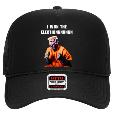 I Won The Election Funny Trump Prisoner Halloween Costume Trucker Hat