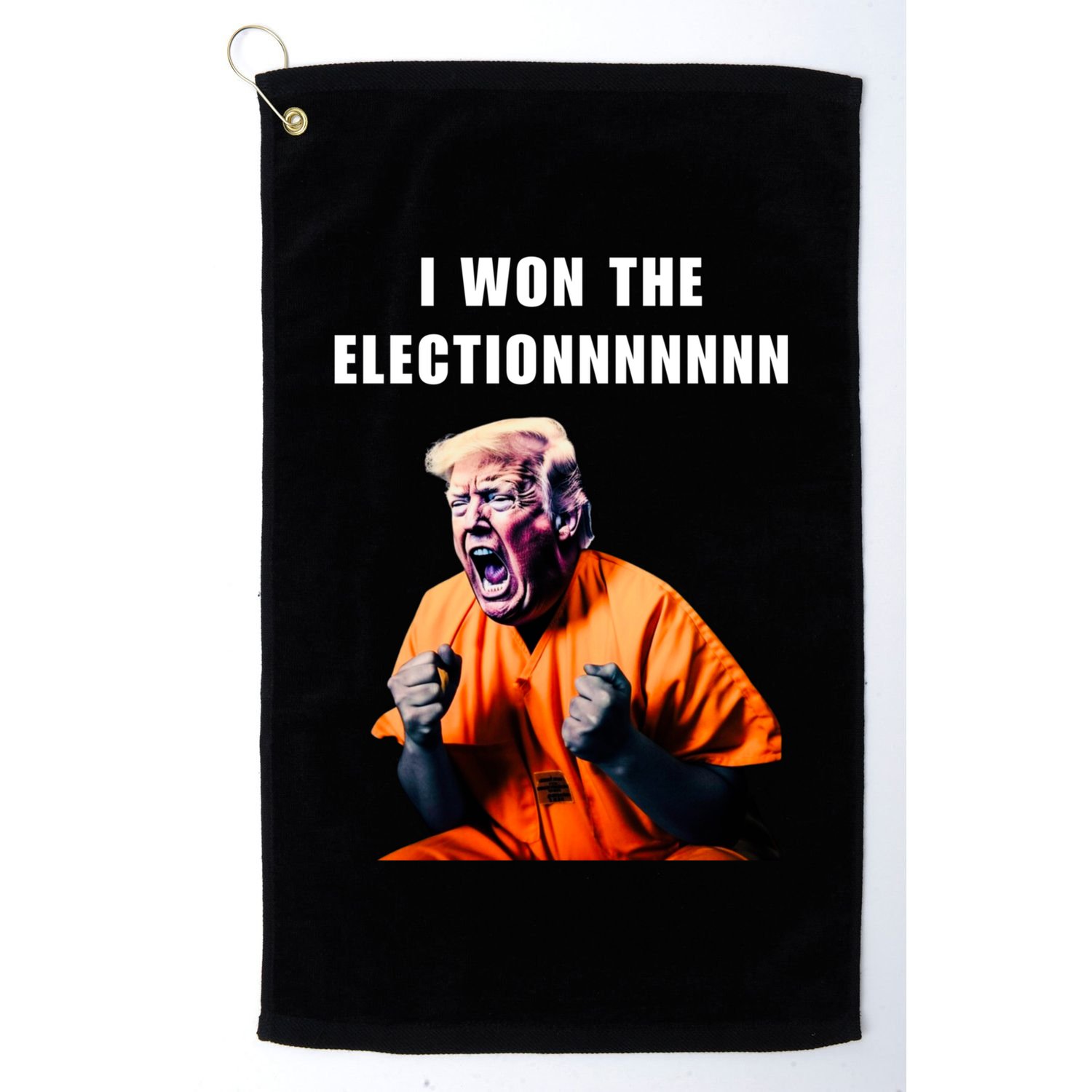 I Won The Election Funny Trump Prisoner Halloween Costume Golf Towel