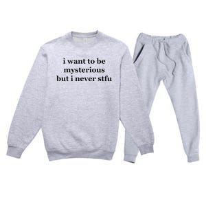 I Want To Be Mysterious But I Never Stfu Premium Crewneck Sweatsuit Set