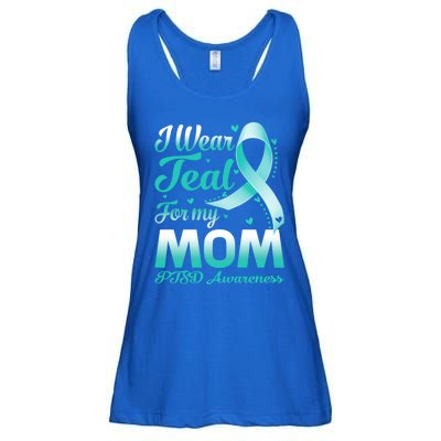 I Wear Teal For My Mom Ptsd Awareness Ribbon Cool Gift Ladies Essential Flowy Tank