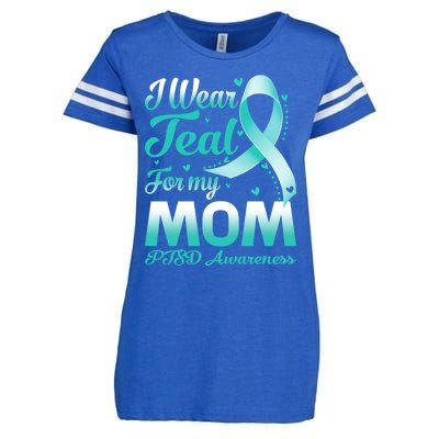 I Wear Teal For My Mom Ptsd Awareness Ribbon Cool Gift Enza Ladies Jersey Football T-Shirt