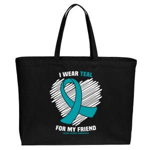 I Wear Teal For My Friend Sexual Assault Awareness Gift Cotton Canvas Jumbo Tote