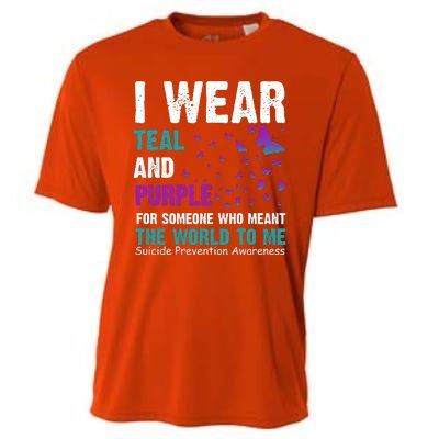 I Wear Teal & Purple Suicide Prevention Awareness Cooling Performance Crew T-Shirt