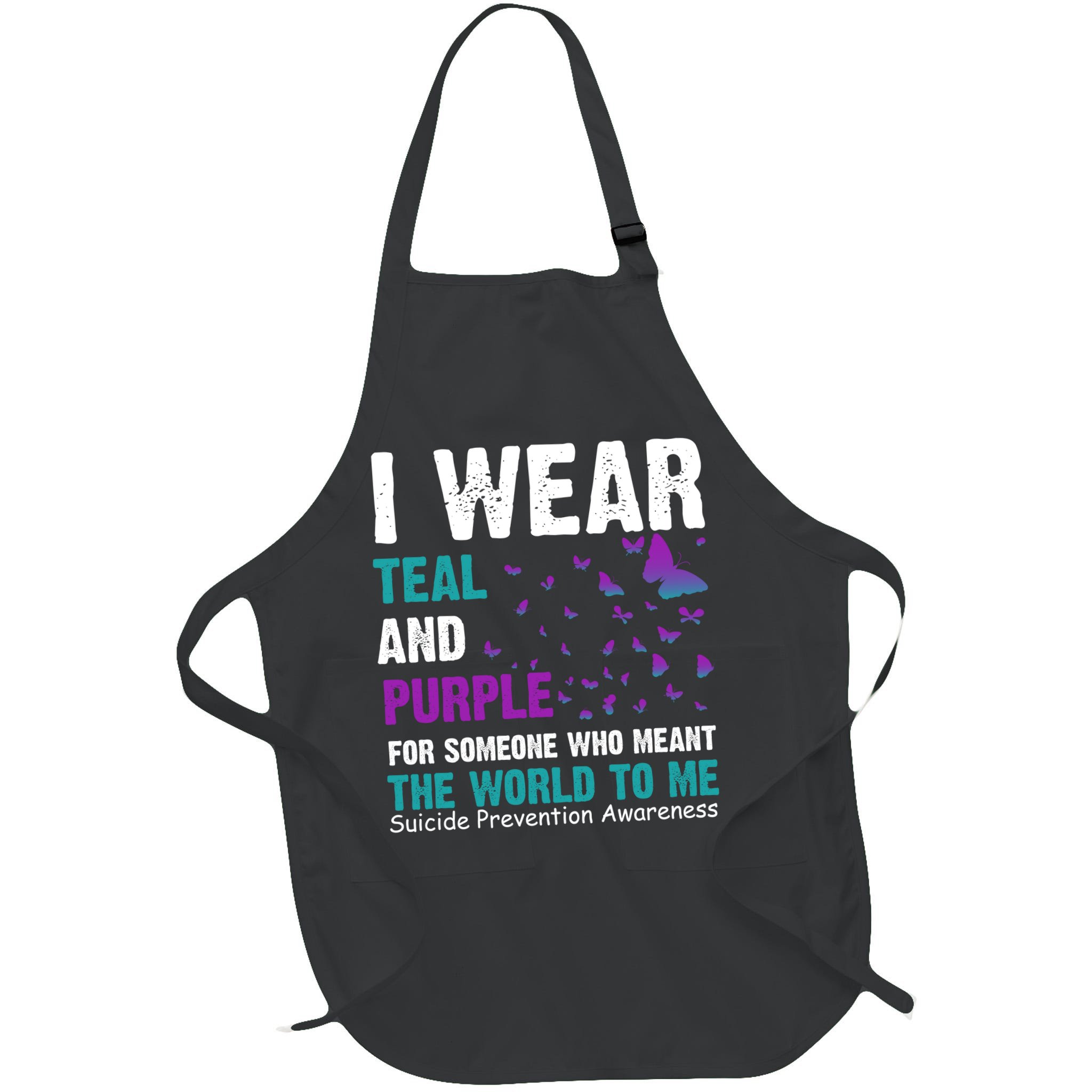 I Wear Teal & Purple Suicide Prevention Awareness Apron