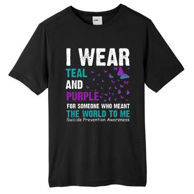 I Wear Teal & Purple Suicide Prevention Awareness Tall Fusion ChromaSoft Performance T-Shirt