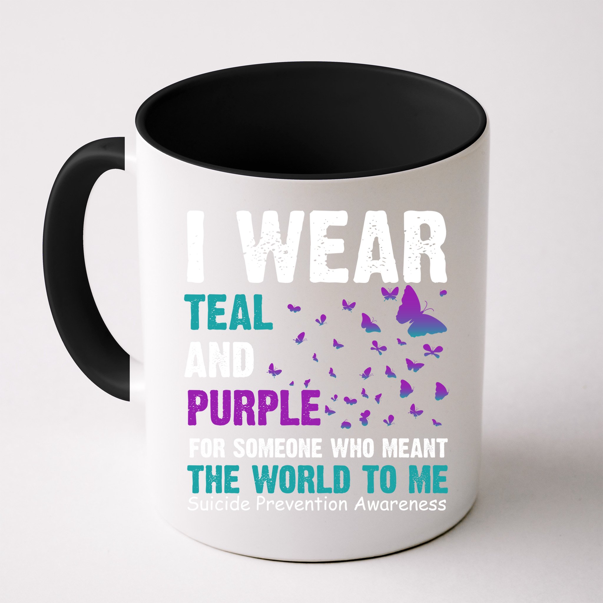 I Wear Teal & Purple Suicide Prevention Awareness Mug