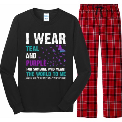 I Wear Teal & Purple Suicide Prevention Awareness Long Sleeve Pajama Set