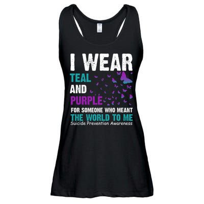 I Wear Teal & Purple Suicide Prevention Awareness Ladies Essential Flowy Tank