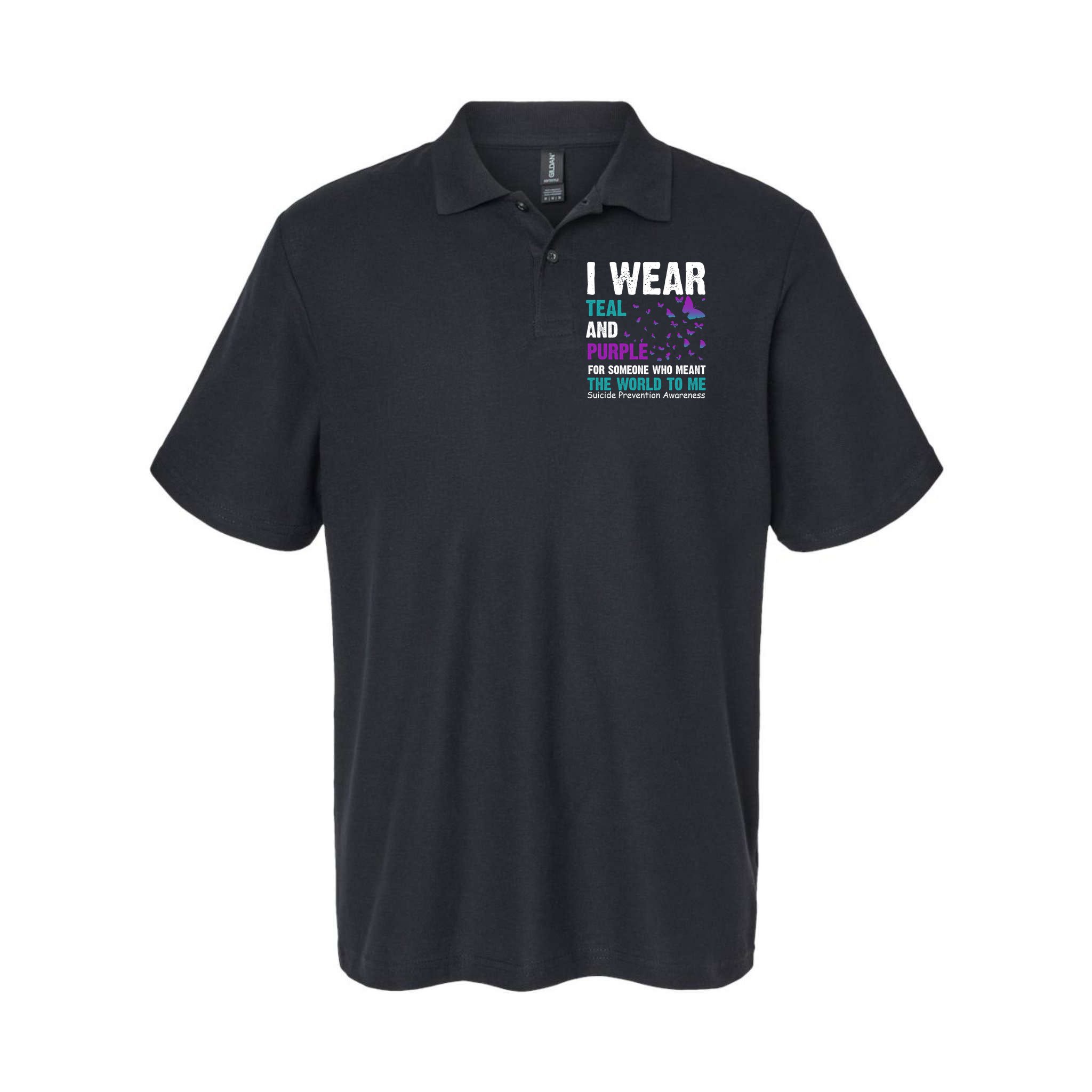 I Wear Teal & Purple Suicide Prevention Awareness Polo