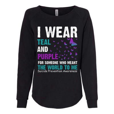 I Wear Teal & Purple Suicide Prevention Awareness Womens California Wash Sweatshirt