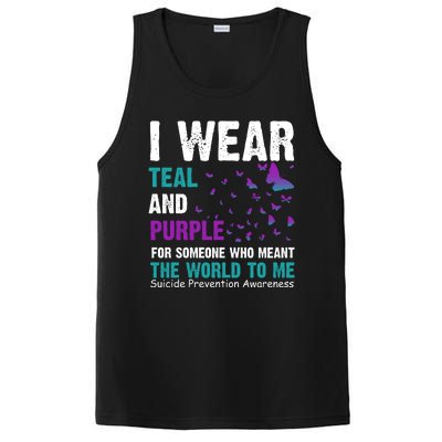 I Wear Teal & Purple Suicide Prevention Awareness PosiCharge Competitor Tank