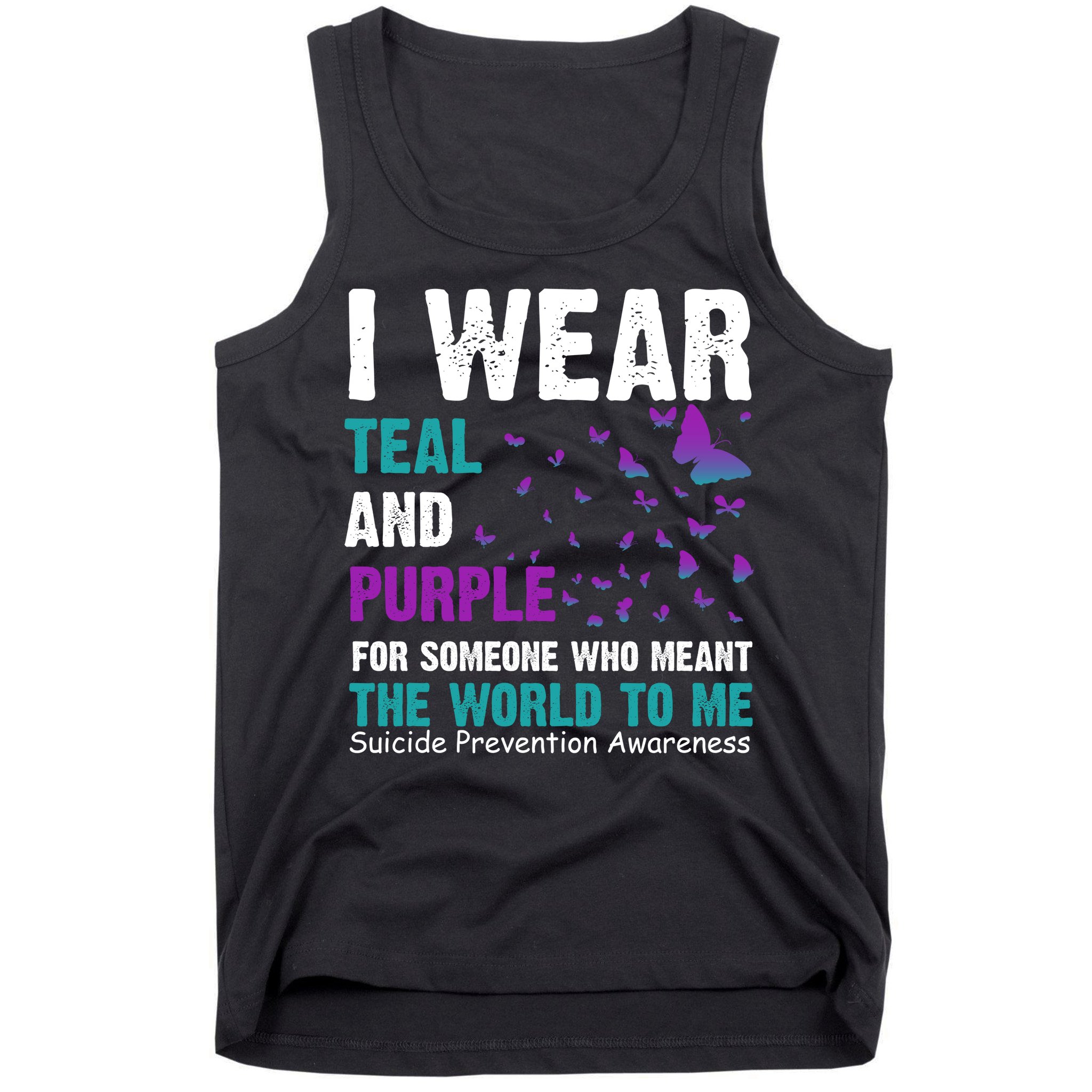 I Wear Teal & Purple Suicide Prevention Awareness Tank Top