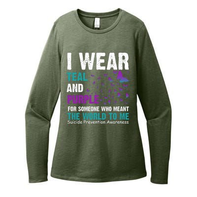 I Wear Teal & Purple Suicide Prevention Awareness Womens CVC Long Sleeve Shirt