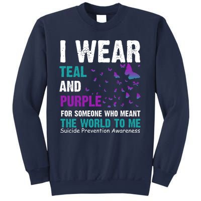 I Wear Teal & Purple Suicide Prevention Awareness Sweatshirt