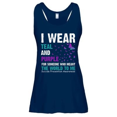 I Wear Teal & Purple Suicide Prevention Awareness Ladies Essential Flowy Tank