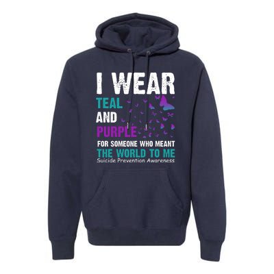 I Wear Teal & Purple Suicide Prevention Awareness Premium Hoodie