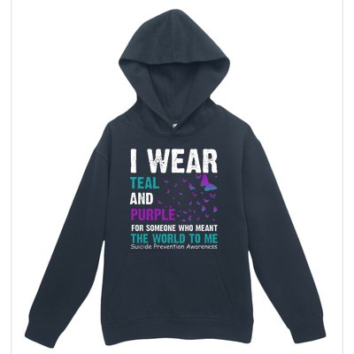 I Wear Teal & Purple Suicide Prevention Awareness Urban Pullover Hoodie