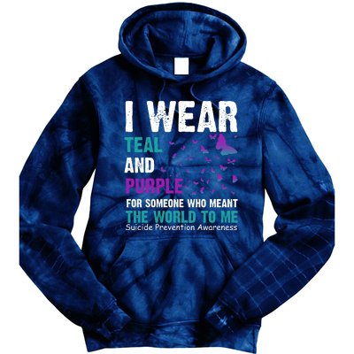 I Wear Teal & Purple Suicide Prevention Awareness Tie Dye Hoodie