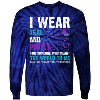 I Wear Teal & Purple Suicide Prevention Awareness Tie-Dye Long Sleeve Shirt