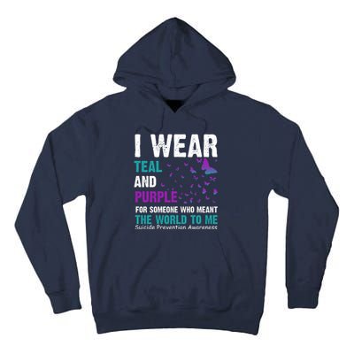 I Wear Teal & Purple Suicide Prevention Awareness Tall Hoodie