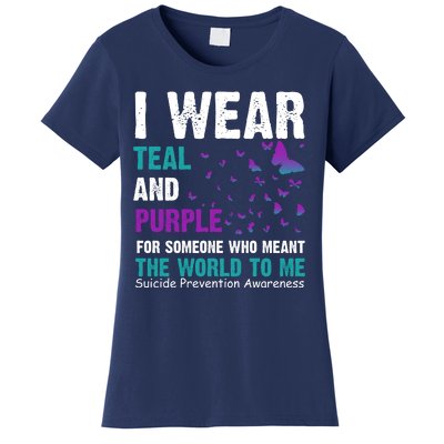 I Wear Teal & Purple Suicide Prevention Awareness Women's T-Shirt