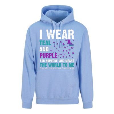 I Wear Teal & Purple Suicide Prevention Awareness Unisex Surf Hoodie