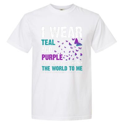 I Wear Teal & Purple Suicide Prevention Awareness Garment-Dyed Heavyweight T-Shirt