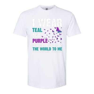 I Wear Teal & Purple Suicide Prevention Awareness Softstyle CVC T-Shirt