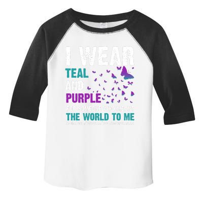 I Wear Teal & Purple Suicide Prevention Awareness Toddler Fine Jersey T-Shirt