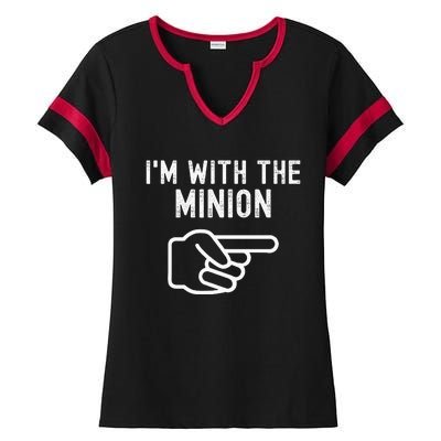 Im With The Minion Funny Couples Matching Halloween Costume Ladies Halftime Notch Neck Tee