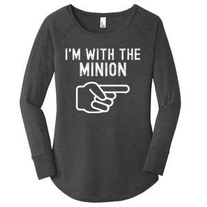 Im With The Minion Funny Couples Matching Halloween Costume Women's Perfect Tri Tunic Long Sleeve Shirt