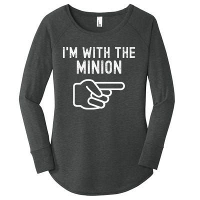 Im With The Minion Funny Couples Matching Halloween Costume Women's Perfect Tri Tunic Long Sleeve Shirt