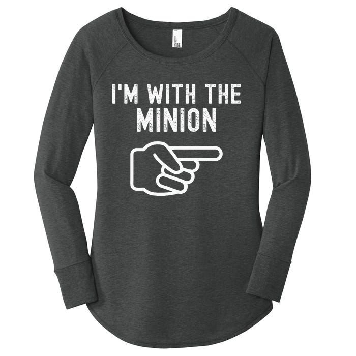 Im With The Minion Funny Couples Matching Halloween Costume Women's Perfect Tri Tunic Long Sleeve Shirt