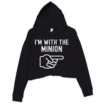 Im With The Minion Funny Couples Matching Halloween Costume Crop Fleece Hoodie