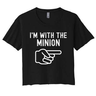 Im With The Minion Funny Couples Matching Halloween Costume Women's Crop Top Tee