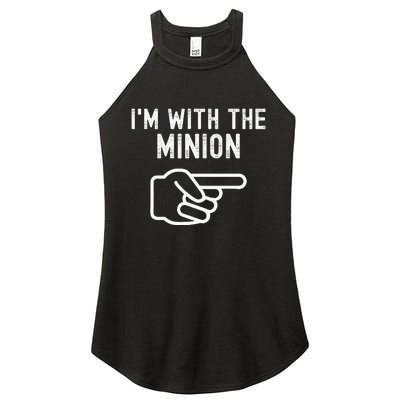 Im With The Minion Funny Couples Matching Halloween Costume Women's Perfect Tri Rocker Tank