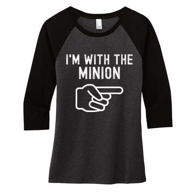 Im With The Minion Funny Couples Matching Halloween Costume Women's Tri-Blend 3/4-Sleeve Raglan Shirt