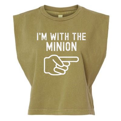 Im With The Minion Funny Couples Matching Halloween Costume Garment-Dyed Women's Muscle Tee