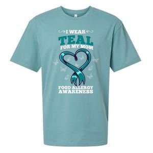 I Wear Teal For My Mom Food Allergy Awareness Cute Gift Sueded Cloud Jersey T-Shirt