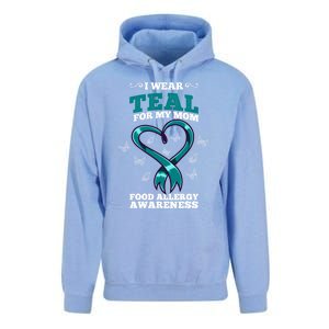 I Wear Teal For My Mom Food Allergy Awareness Cute Gift Unisex Surf Hoodie