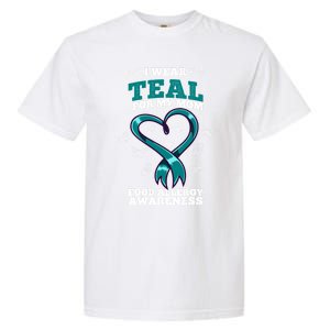 I Wear Teal For My Mom Food Allergy Awareness Cute Gift Garment-Dyed Heavyweight T-Shirt