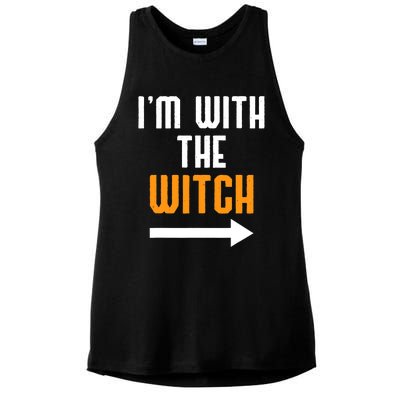 I'm With The Witch Funny Halloween Costume Ladies PosiCharge Tri-Blend Wicking Tank