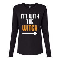 I'm With The Witch Funny Halloween Costume Womens Cotton Relaxed Long Sleeve T-Shirt