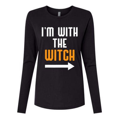 I'm With The Witch Funny Halloween Costume Womens Cotton Relaxed Long Sleeve T-Shirt