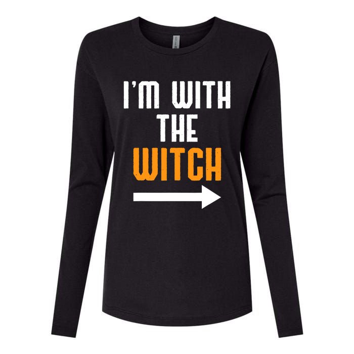 I'm With The Witch Funny Halloween Costume Womens Cotton Relaxed Long Sleeve T-Shirt