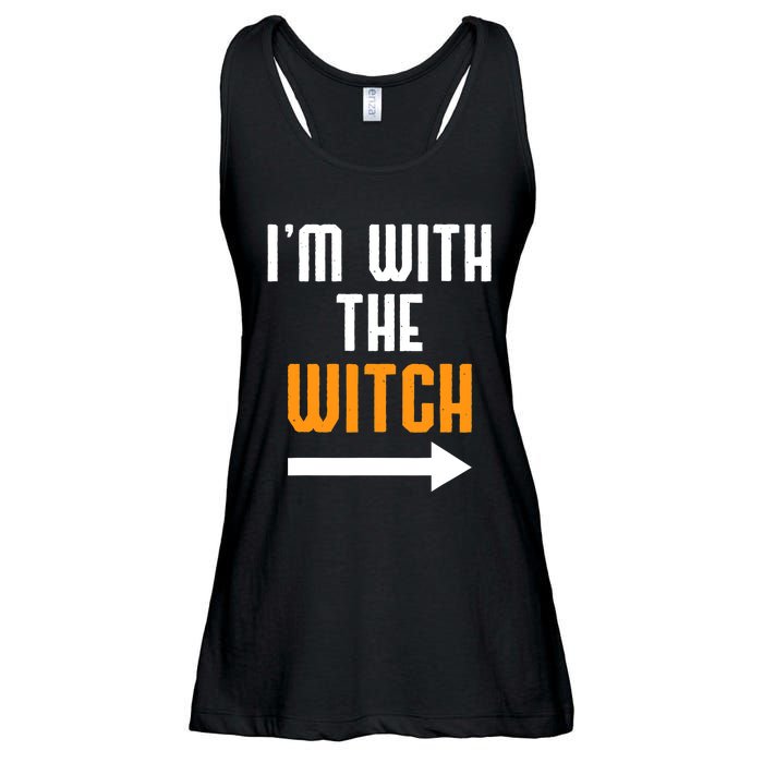 I'm With The Witch Funny Halloween Costume Ladies Essential Flowy Tank