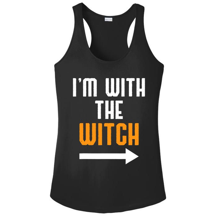 I'm With The Witch Funny Halloween Costume Ladies PosiCharge Competitor Racerback Tank