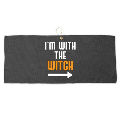 I'm With The Witch Funny Halloween Costume Large Microfiber Waffle Golf Towel