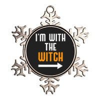 I'm With The Witch Funny Halloween Costume Metallic Star Ornament